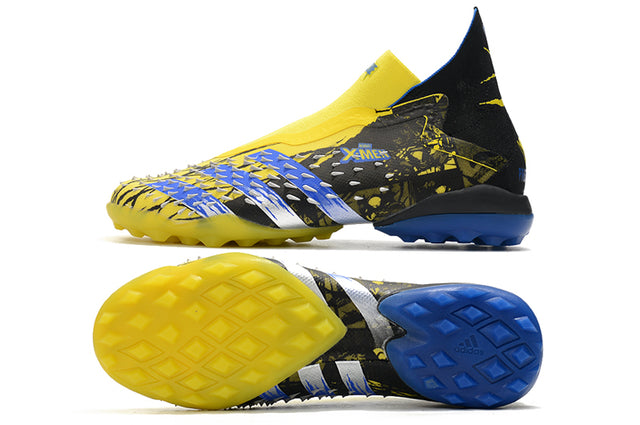 Chuteira Society Predator Freak + FG Xmen/Black/Yellow/Blue - Cano Alto