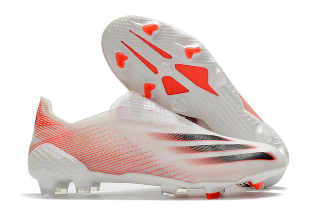 Campo X Ghosted FG White and Red Football Boots